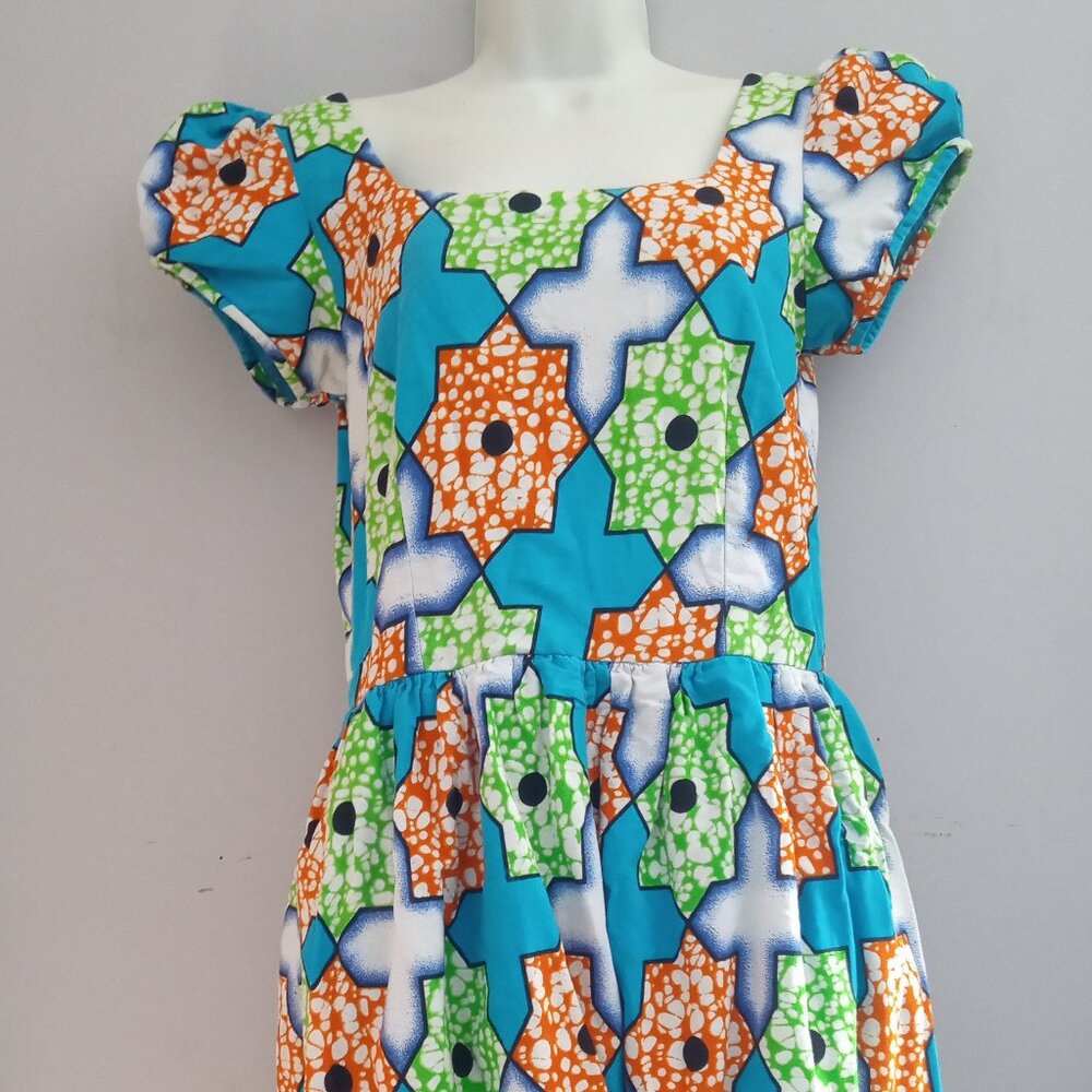 Ankara African print Dress Handmade size 10